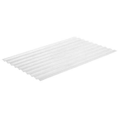Sequentia Super600 26 In. x 12 Ft. White Round Fiberglass Corrugated Panels
