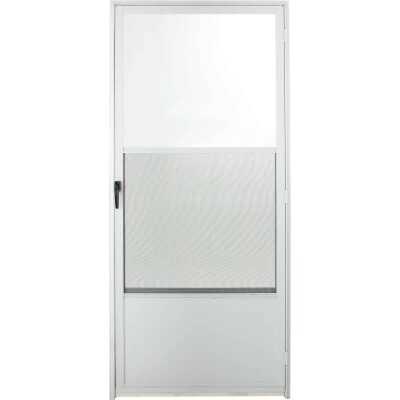 Croft Imperial Style 36 In. W x 80 In. H x 1 In. Thick White Self-Storing Aluminum Storm Door