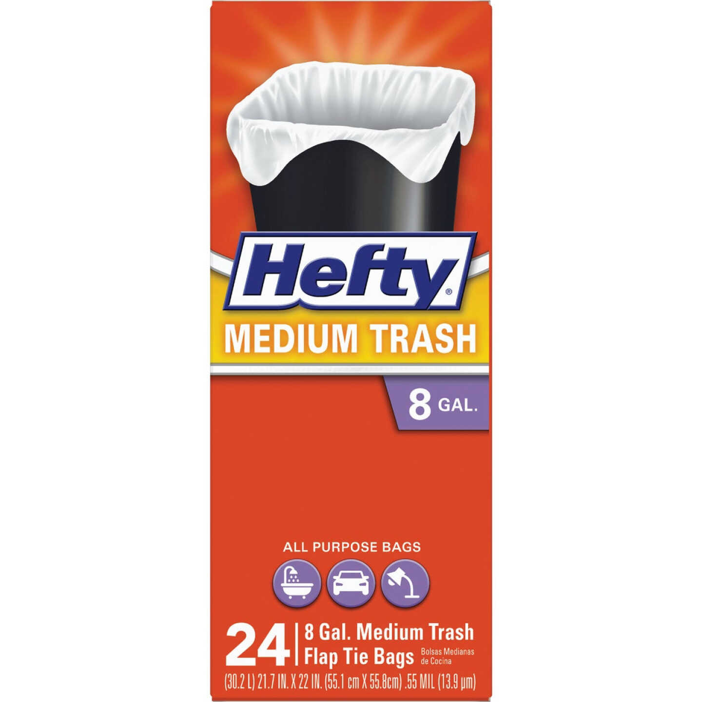 Hefty 8 Gal. Medium White Trash Bag (24-Count) - Crafty Beaver Home Center
