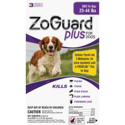 ZoGuard Plus 3-Month Supply Flea & Tick Treatment For Dogs 23 Lb. to 44 Lb.